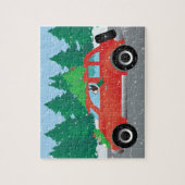 Brown Boston Terrier Fahren Sie ein Weihnachtswage Puzzle (Vertikal)