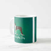 Brown Boston Terrier Feliz Naughty Dog Design Kaffeetasse (Vorderseite Links)
