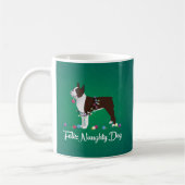 Brown Boston Terrier Feliz Naughty Dog Design Kaffeetasse (Links)