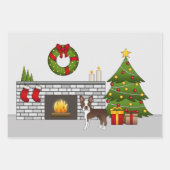 Brown Boston Terrier in einem festlichen Weihnacht Geschenkpapier Set (Vorderseite 2)