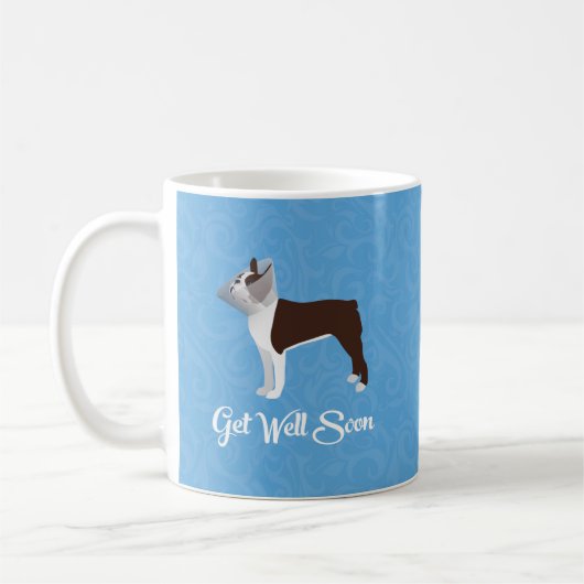 Brown Boston Terrier wird bald gut konzipiert Kaffeetasse (Links)