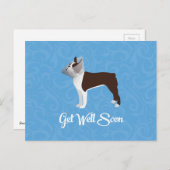 Brown Boston Terrier wird bald gut konzipiert Postkarte (Vorne/Hinten)