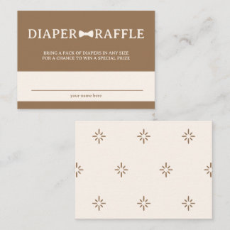 Brown Bow Krawatte Diaper Raffle Begleitkarte