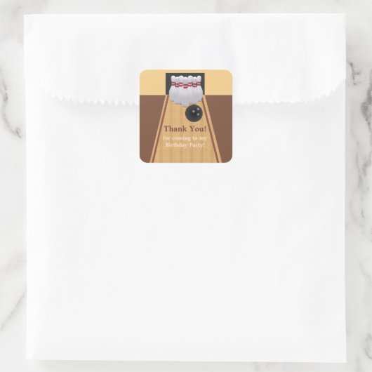 Brown Bowling Birthday Party Sticker (Tasche)