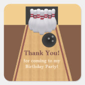 Brown Bowling Birthday Party Sticker (Vorderseite)