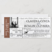 Brown Brazil Wedding Boarding Pass (Vorderseite)