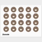 Brown brew coffee Personalized Branding  Runder Aufkleber (Blatt)