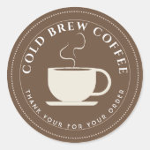Brown brew coffee Personalized Branding  Runder Aufkleber (Vorderseite)
