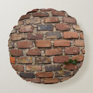 Brown brick wall rundes kissen