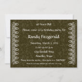 Brown-Brokat-Geburtstags-Einladung Einladung (Rückseite)