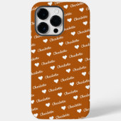 Brown Bronze Repetiername Script Heart Case-Mate iPhone Hülle (Rückseite)