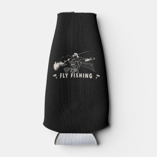 Brown Brook Foreut Fish Gift Fisherman Line Flaschenkühler (Vorderseite)