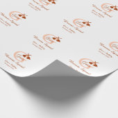 Brown broom Squad Geburtstagsname Pfirsichmonogram Geschenkpapier (Ecke)