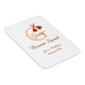 Brown broom Squad Geburtstagsname Pfirsichmonogram Magnet (Rechte Seite)