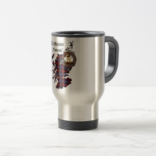 Brown/Broun Clan Abzeichen Travel Mug Reisebecher (VorderseiteRechts)