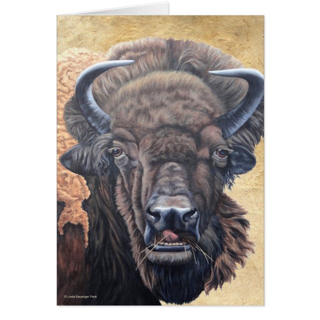 Brown Buffalo Eating (Vorne)