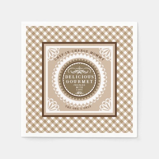 Brown Buffalo Gingham. Servietten (Vorderseite)