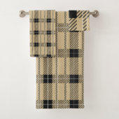 Brown Buffalo Kariertes Muster Badhandtuch Set (Insitu)