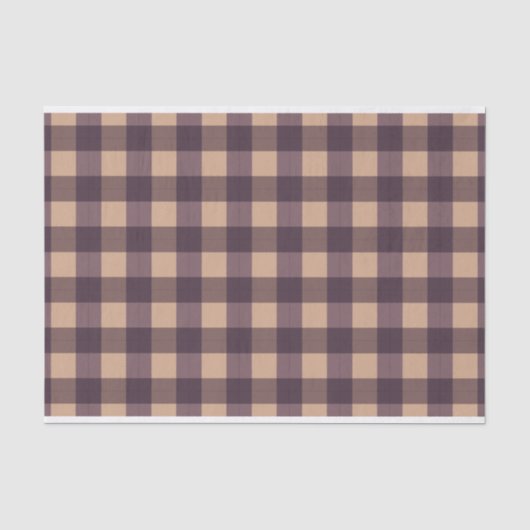 Brown Buffalo Square Kariertes Muster Seidenpapier (Vorderseite)