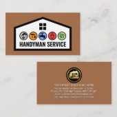 Brown Building Frame With Handyman Tools Visitenkarte (Vorne/Hinten)