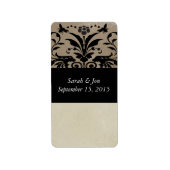 Brown Bumble Bee Damask Adressaufkleber (Vorne)