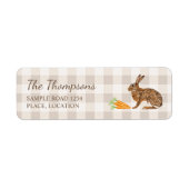 Brown Bunny And Carrots Beige Gingham Easter (Vorne)