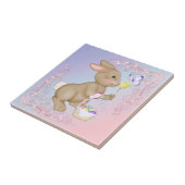 Brown Bunny and Egge Basket Fliese (Seite)