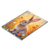 Brown Bunny Floral Field Animal Painting Notizblock (Linke Seite)