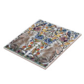 Brown Bunny Rabbit Bird Hübsches Jacobsdesign Fliese (Seite)