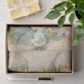 Brown Bunny Rabbit Floral Shabby French Postmark Seidenpapier (Geschenk)