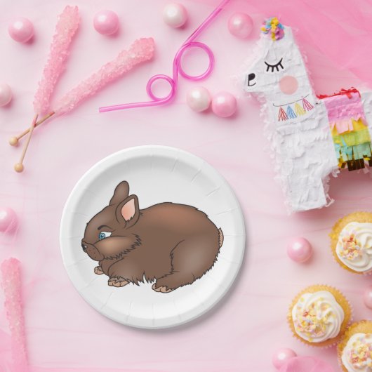 Brown Bunny Rabbit Pappteller (Party)