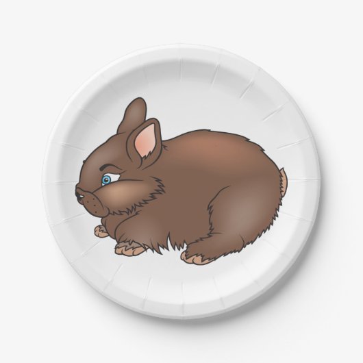 Brown Bunny Rabbit Pappteller (Vorderseite)