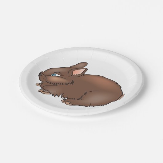 Brown Bunny Rabbit Pappteller (Schrägansicht)