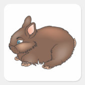 Brown Bunny Rabbit Quadratischer Aufkleber (Vorderseite)