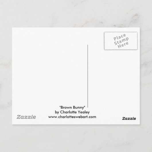 "Brown Bunny" Tierart Postkarte (Rückseite)