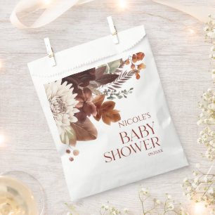 Brown Burgundy Baby in Bloom Floral Baby Dusche Geschenktütchen