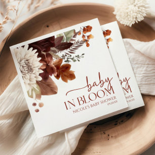 Brown Burgundy Baby in Bloom Floral Baby Dusche Serviette