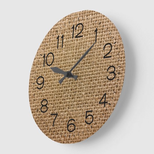 Brown Burlap Large Clock Große Wanduhr (Winkel)
