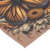 BROWN BURLAP SIEHT MIT ORANGE BROWN SCHALTFLÄCHE A GROßER TISCHLÄUFER (Ecke)