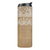 BROWN BURLAP SIEHT MIT WEISSER FLÄCHE AUS THERMOSBECHER (Nach links gedreht)