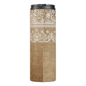 BROWN BURLAP SIEHT MIT WEISSER FLÄCHE AUS THERMOSBECHER (Rückseite)