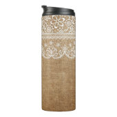 BROWN BURLAP SIEHT MIT WEISSER FLÄCHE AUS THERMOSBECHER (Nach rechts gedreht)
