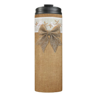 BROWN BURLAP SIEHT MIT WEISSER FLÄCHE AUS THERMOSBECHER