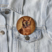 Brown Burmese Cat Artwork Button (Beispiel)