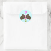 Brown Butterflies Monogram Wedding Siegels Runder Aufkleber (Tasche)