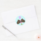 Brown Butterflies Monogram Wedding Siegels Runder Aufkleber (Umschlag)