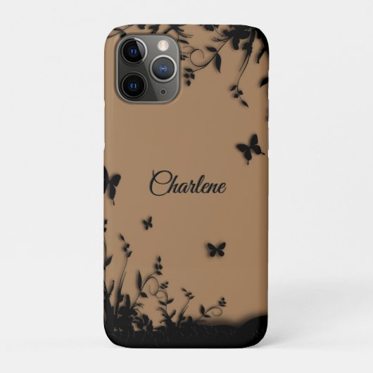 Brown Butterfly Garden Personalisiert Case-Mate iPhone Hülle (Rückseite)