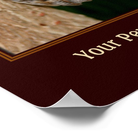 Brown Butterfly on Tree Personalisiert Poster (Ecke)