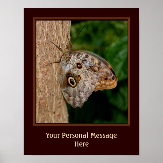 Brown Butterfly on Tree Personalisiert Poster (Vorne)