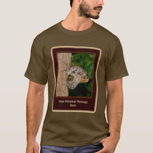 Brown Butterfly on Tree Personalisiert T-Shirt (Vorderseite)